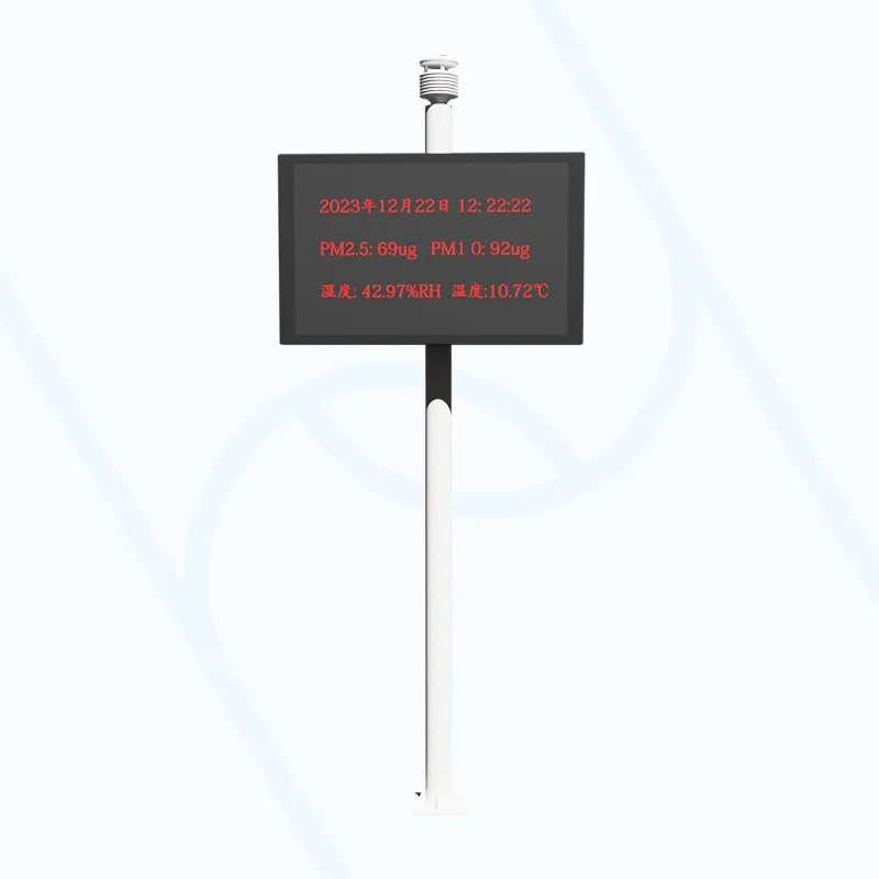 Environmental monitoring station with LED screen