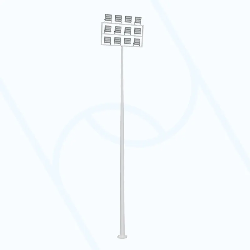 Multi-row LED luminaires with high poles