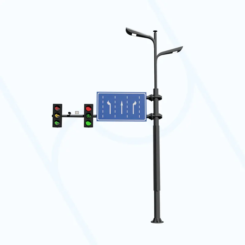 Signage and signal lights monitor shared traffic poles