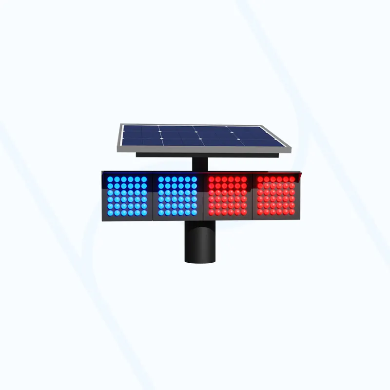 Solar-powered flashing warning lights