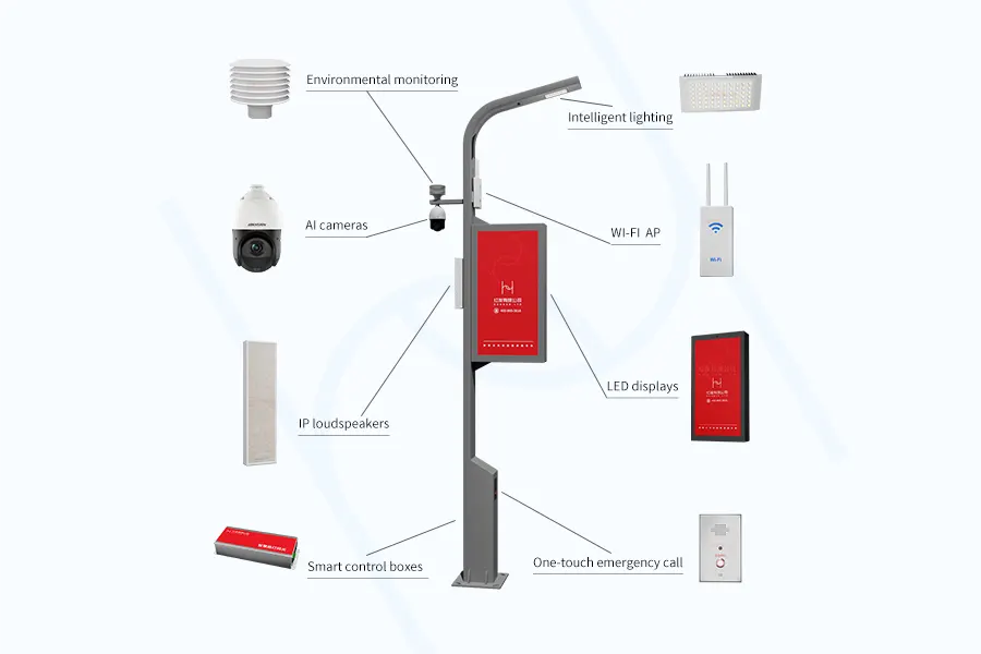 What functions do smart street lights in the community have?